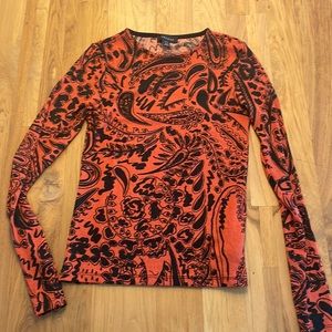 Top shop orange and black top